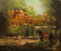A. Q. Arif, 30 x 36 Inch, Oil on Canvas, Citysscape Painting, AC-AQ-334